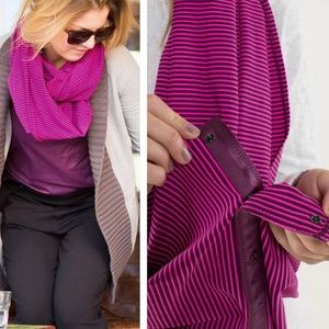 LULULEMON Vinyasa Scarf Hyper Stripe Raspberry Glo